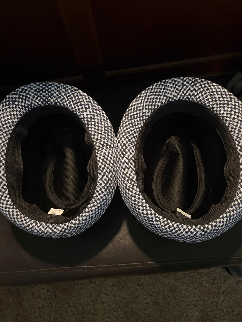 Offi Houndstooth Fedora Hat - Navy & White